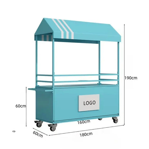Sturdy & Reliable Modern Design Commercial Promotional Stall Trolley Mobile Food Cart for Outdoor Events Hot Dog Cart Function