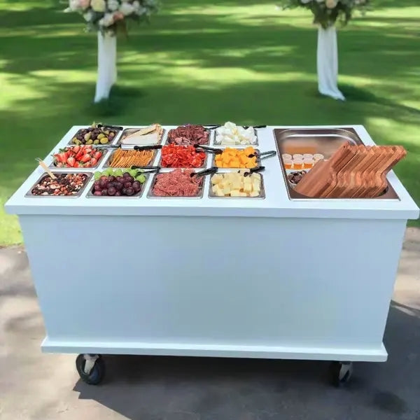 Modern Wooden Food Cart Custom Portable Snack Bar Catering for Outdoor Hotel Park with Wood Panel Design