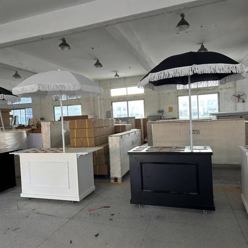 Factory direct sales, wholesale and retail, support customized market stalls, food display stalls, movable night market promotional snacks wooden carts.