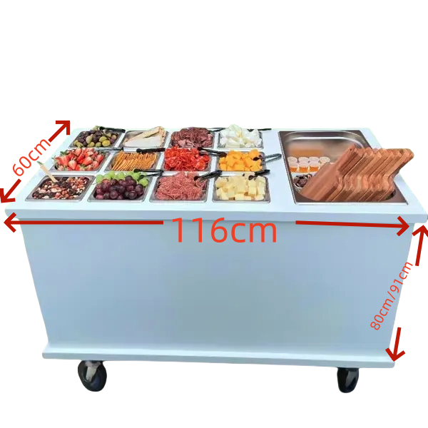 Modern Wooden Food Cart Custom Portable Snack Bar Catering for Outdoor Hotel Park with Wood Panel Design